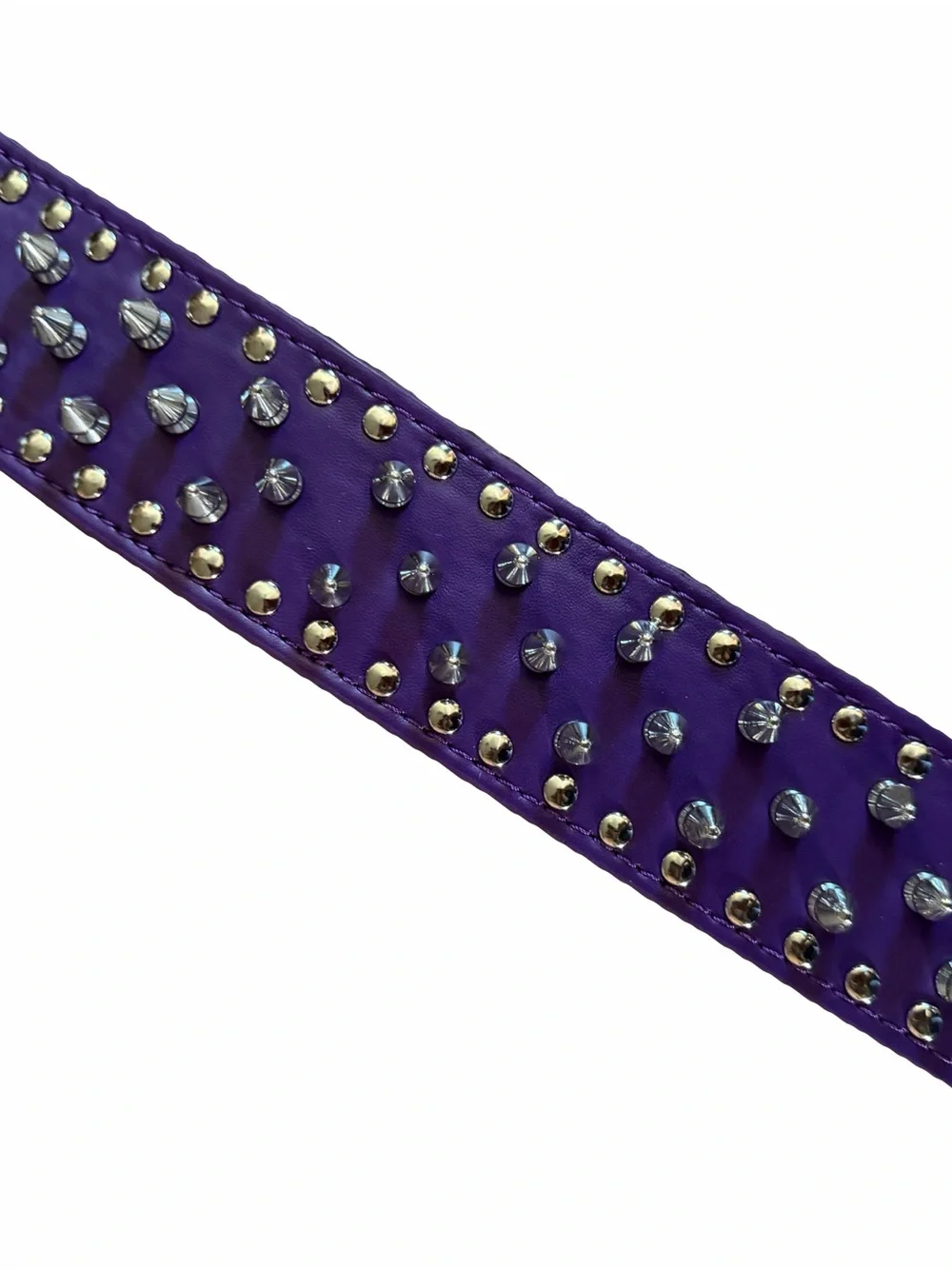 Purple Faux Leather Spiked Studded Dog Collar